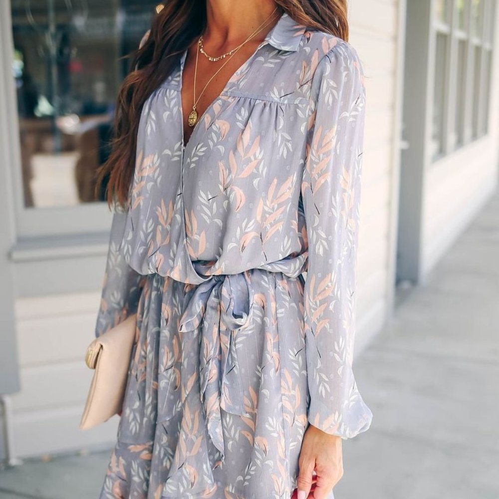 Laci Swiss Dot Long Sleeve Ruffle Dress